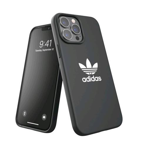 ADIDAS APPLE iPHONE 13 PRO MAX CUSTODIA IN SILICONE NERO CON LOGO BIANCO