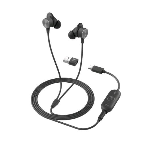 LOGITECH AURICOLARI LOGI ZONE IN-EAR WIRED EARBUDS USB-C STEREOFONICO TEAMS GRAF