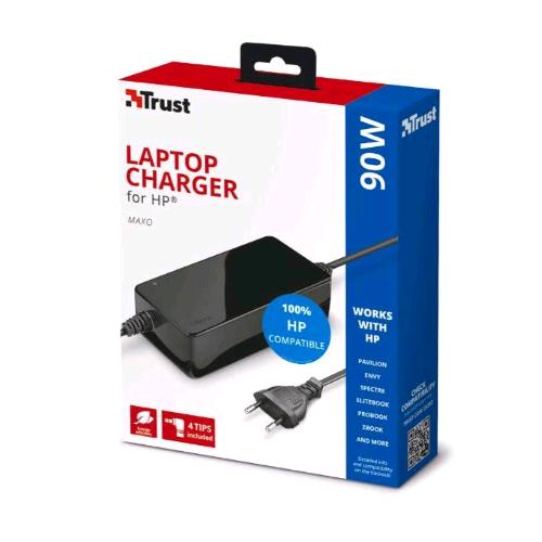 TRUST MAXO ALIMENTATORE PER NOTEBOOK HP 90W BLACK