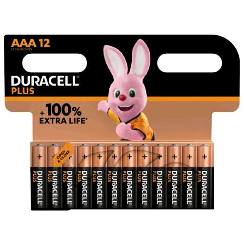 DURACELL PLUS POWER BATTERIE MINISTILO AAA ALCALINA 1.5V CONF DA 12 Pz.