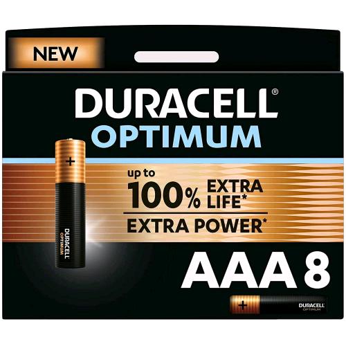 DURACELL OPTIMUM BATTERIE MINISTILO AAA ALCALINE CONF 8 Pz.