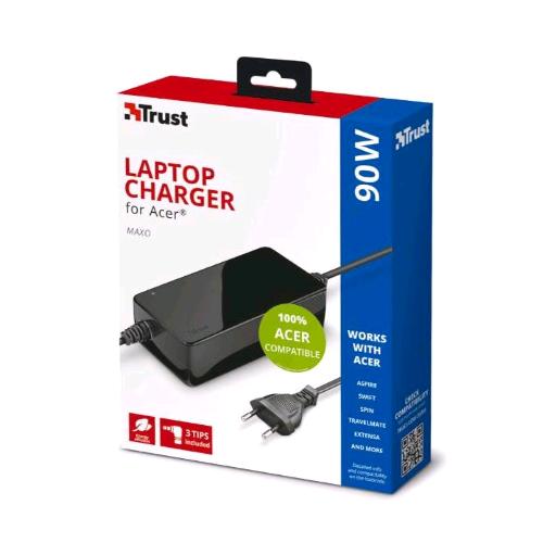 TRUST MAXO ALIMENTATORE 90W PER LAPTOP ACER BLACK