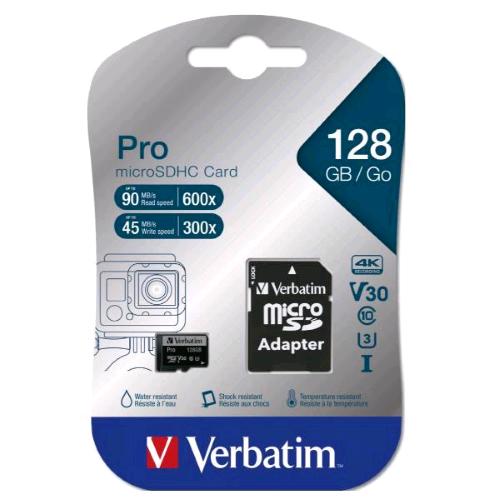 VERBATIM 128GB MICRO SDHC CLASSE 10 ADATTATORE
