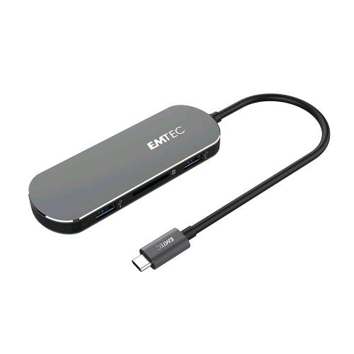 EMTEC ECHUBT650C HUB USB TYPE C CON LETTORE SI SCHEDE SD 3xPORTE USB -A 3.0 USB-