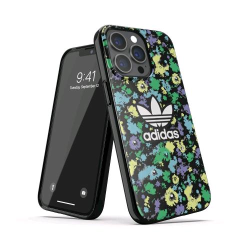 ADIDAS APPLE iPHONE 13/13 PRO GRAPHICS COVER IN TPU STAMPA GRAFICA NERO/FLOWER
