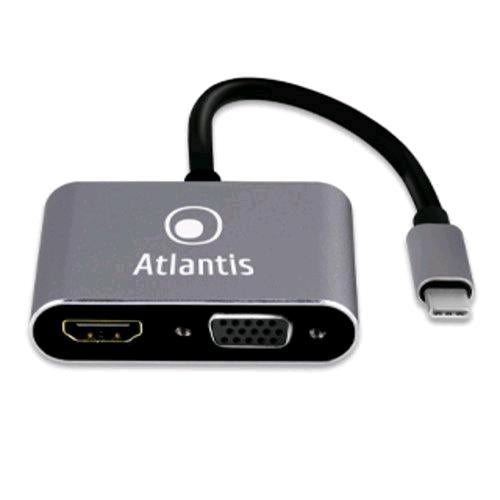 ATLANTIS A04-TC_HD+V+PD ADATTATORE DA USB TYPE_C A HDMI + VGA + PD + USB 3.0