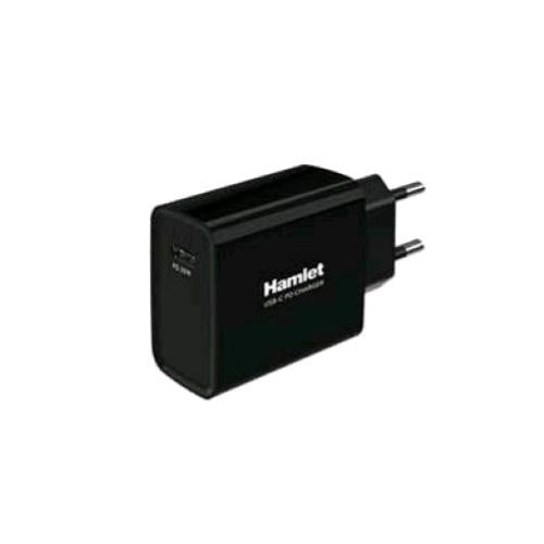 HAMLET CARICABATTERIE DA RETE 20W USB TIPO C NERO