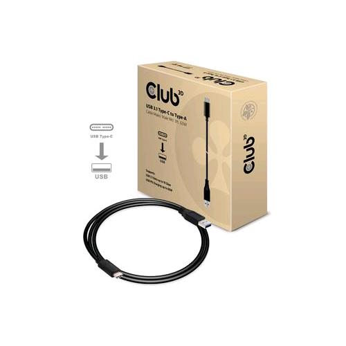 CLUB3D USB TIPO-C 3.1 GEN 2 MASCHIO 10GBPS A TIPO A MASCHIO CAVO 1MT BLACK