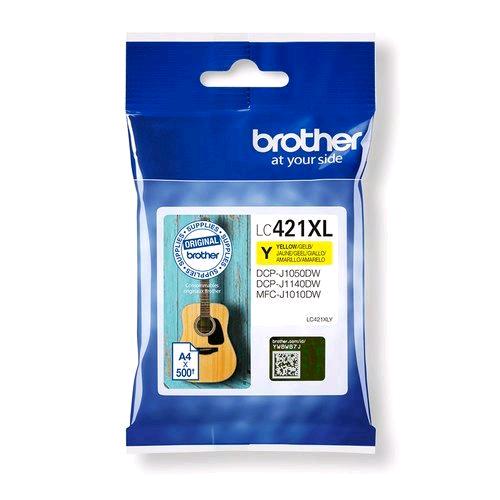 BROTHER LC421XLY CARTUCCIA INK-JET GIALLO PER DCPJ1050DW MFCJ1010DWK 500 PAGINE