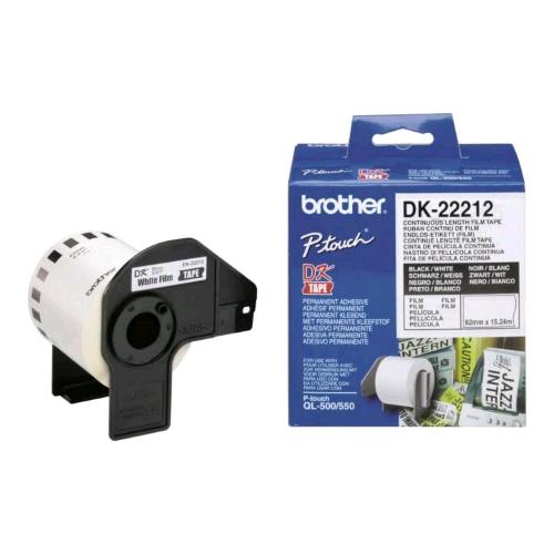 BROTHER DK-22212 NASTRO ADESIVO BIANCO STAMPA NERO 62MM X 15.24 MT PER QL500-QL5