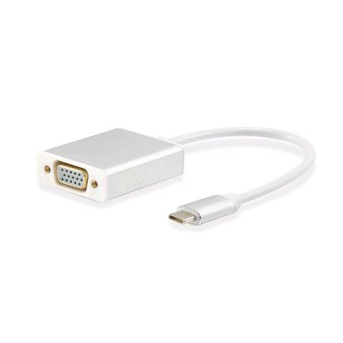 EQIUP 133451 CAVO DI INTERFACCIA E ADATTATORE USB TYPE C VGA BIANCO