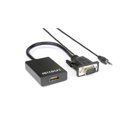HAMLET XVAVGA-HDMA ADATTATORE VIDEO VGA M A HDMI F CON AUDIO JACK 3.5MM 1080P BL