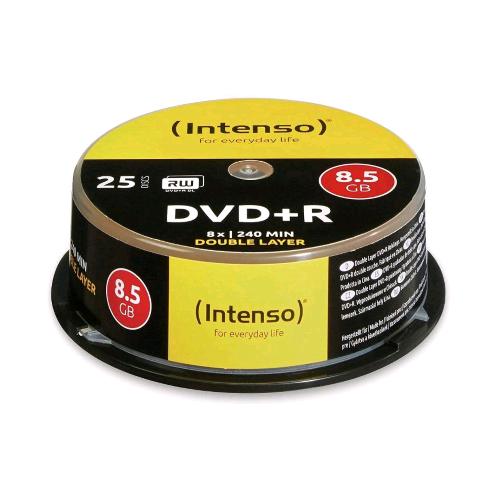 INTENSO 4311144 DISCO VERGINE DVD+R 8.5GB 8X SPINDLE 25 PZ