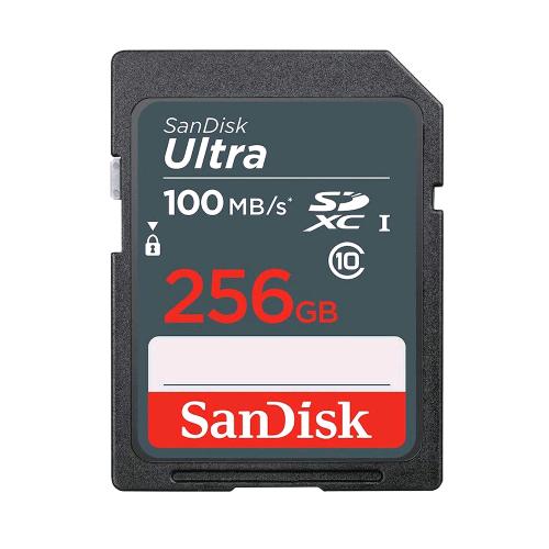SANDISK ULTRA MEMORY CARD SDXC 256GB CLASSE 10 UHS-I 100 MB/S BLACK