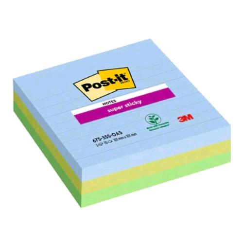 3M POST-IT SUPER STCKY OASIS 101X101 mm DA 70 FOGLI A RIGHE COLORI ASSORTITI CON