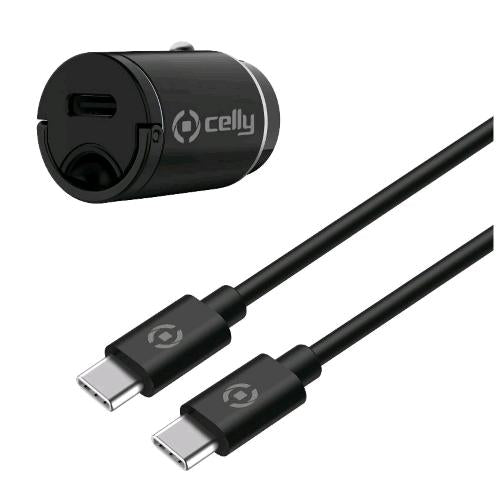 CELLY CCMINITYPEC KIT CARICABATTERIE DA AUTO 20W ULTRA-COMPATTO CON CAVO USB-C A