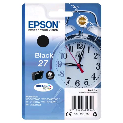EPSON 27 CARTUCCIA INK NERO 6.2 ML BLISTER CON ALLARME PER WorkForce WF-3620DWF,