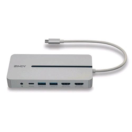 LINDY MINI DOCKING STATION USB-C PER LAPTOP/MACBOOK - 2 X HDMI 4K, PD 3.0 100W,