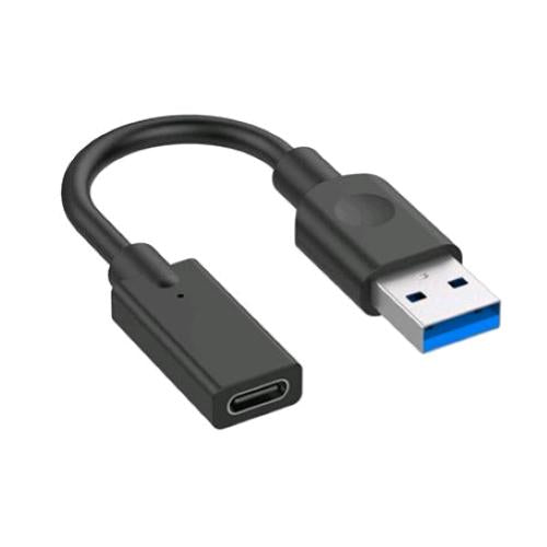 HAMLET XADU3-UCF01 ADATTATORE USB-A 3.0 MASCHIO A USB-C FEMMINA 10 CM NERO