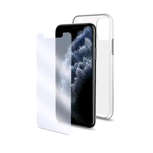 CELLY APPLE iPHONE 11 PRO KIT COVER IN TPU TRASPARENTE + PROTEGGI SCHERMO IN VET