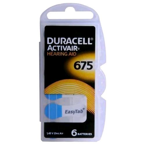 DURACELL DA675 BATTERIE ACUSTICHE 1.45V ZINC AIR CONF 6 Pz.