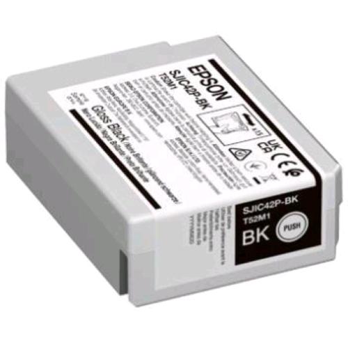 EPSON SJIC42P-BK CARTUCCIA INCHIOSTRO NERO ORIGINALE 50 ML PER ColorWorks CW-C40