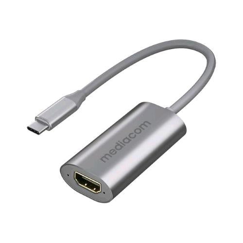 MEDIACOM MD-C306 CAVO ADATTATORE VIDEO IN ALLMINIO DA USB-C MASCHIO AD HDMI FEMM