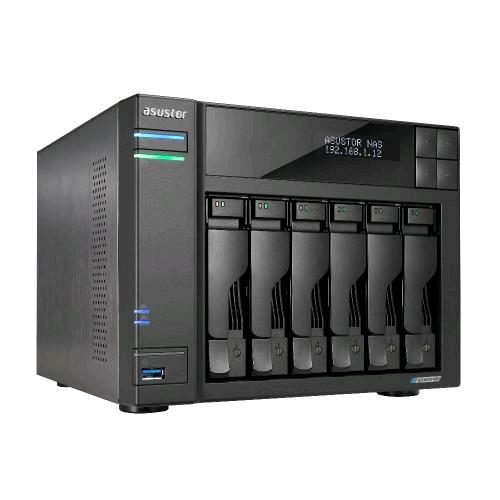 ASUSTOR LOCKERSTOR 6 NAS CHASSIS DESKTOP CELERON N5105 2GHz RAM 8GB-6 BAY HDD/SS