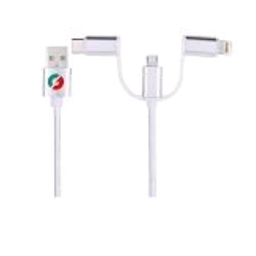 IGLOO LF-09W_2/NB CAVO USB 3 IN 1 DA USB-A A LIGHTING-USB-C-MICRO USB 1 MT BIANC