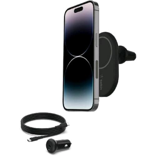 BELKIN APPLE iPHONE CARICABATTERIA DA AUTO CON SUPPORTO MAGNETICO WIRELESS MagSa