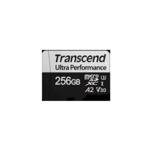 TRANSCEND MEMORY CARD 256GB MICROSD W/ ADAPTER UHS-I U3 A2 ULTRA PERFORMANCE