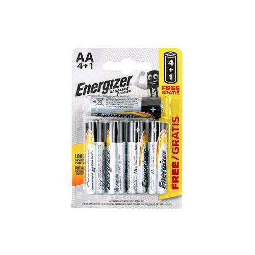 ENERGIZER POWER BATTERIE ALKALINE AA STILO 4 + 1 OMAGGIO CONF 5 Pz.