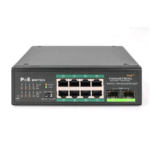 DIGITUS SWITCH INDUSTRIALE 8 PORTE GIGABIT POE+ SWITCH CON 2 X SFP UPLINK IEEE80