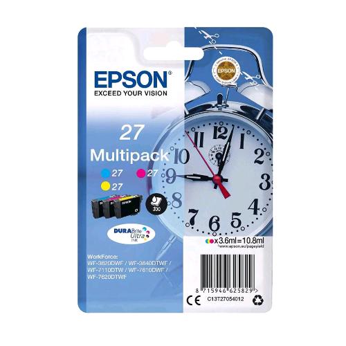 EPSON 27 CARTUCCIA INCHIOSTRO INK ORIGINALE MULTIPACK 3 COLORI CIANO MAGENTA GIA