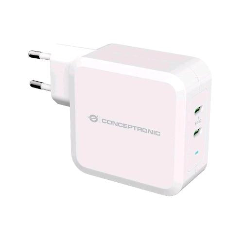 CONCEPTRONIC ALTHEA08W CARICABATTERIE GaN 2 PORTE USB-C PD DA 100W BIANCO