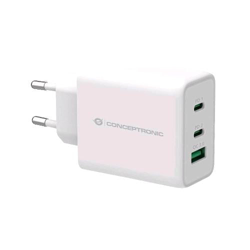 CONCEPTRONIC ALTHEA12W CARICABATTERIE GaN 2xUSB-C PD 65W 1xUSB-A QC 3.0 BIANCO