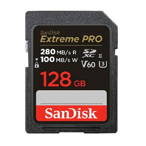 SANDISK EXTREME PRO MEMORY CARD SDXC 128 GB VELOCITA' DI SCRITTURA FINO A 280 MB