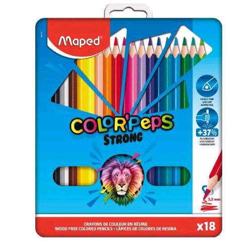 MAPED COLORS PEPS STRONG PASTELLI MINA 3.2 mm COLORI ASSORTITI SCATOLA IN METALL