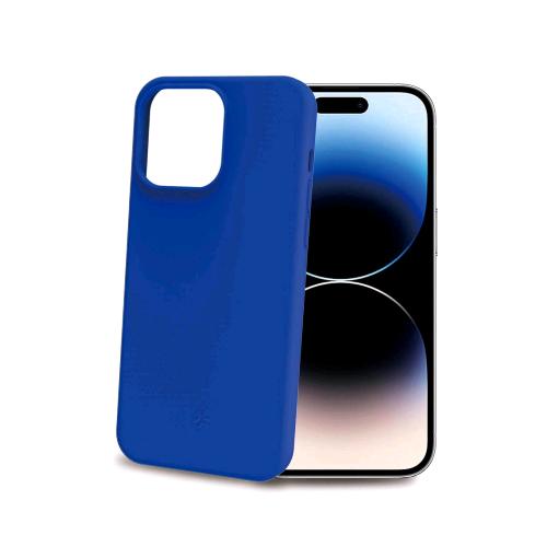 CELLY APPLE iPHONE 15 PRO COVER IN MORBIDO TPU CON FINITURE SOFT TOUCH BLUE