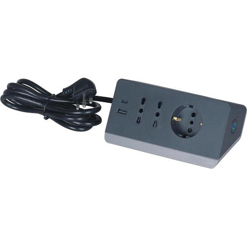 BTICINO S3711GBU MULTIPRESA ELETTRICA DA SCRIVANIA 5 POSTI CON INTERRUTTORE 2 PR