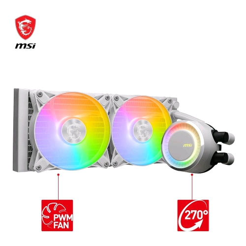 MSI MAG CORELIQUID E240 ARGB WHITE DISSIPATORE A LIQUIDO DUAL FAN