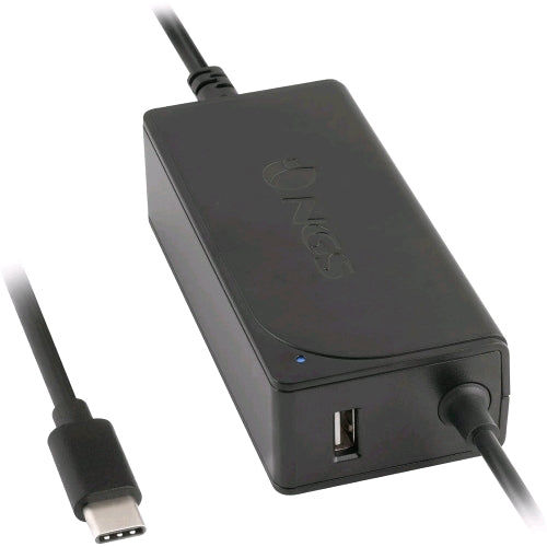 NGS W-65W ALIMENTATORE UNIVERSALE PER NOTEBOOK 65 W TYPE-C + 1 PORTA USB BLACK