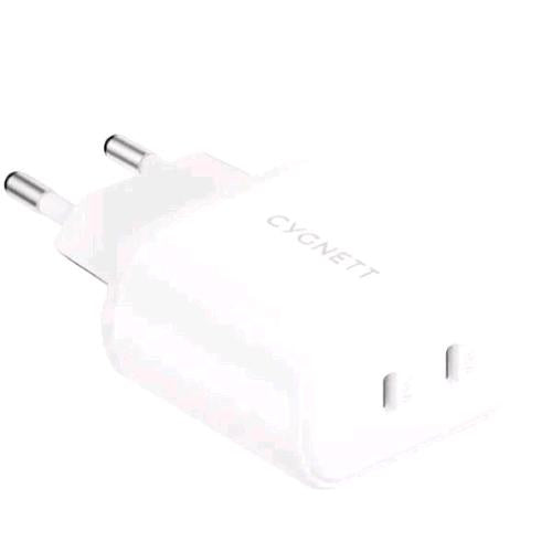 CYGNETT POWERPLUS CARICABATTERIE DA RETE 35 W 2 x USB-C BIANCO