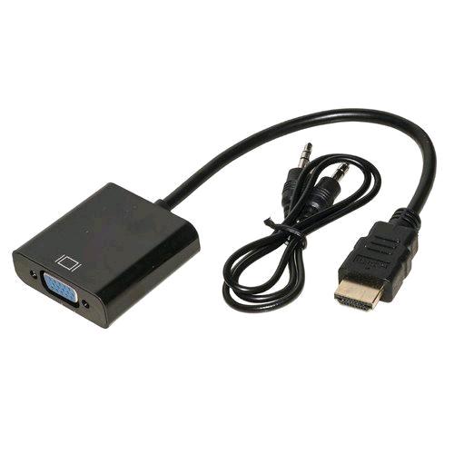 NILOX ADATTATORE DA HDMI A VGA MASCHIO/FEMMINA CON AUDIO JACK 3.5mm NERO