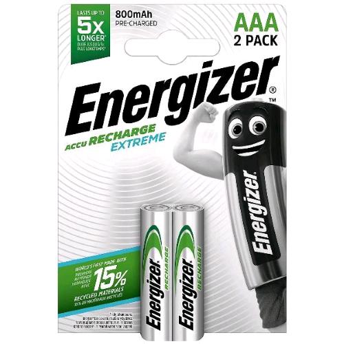 ENERGIZER EXTREME RECHARGE BATTERIE RICARICABILI MINI STILO AAA 800mAh CONF 2 PZ