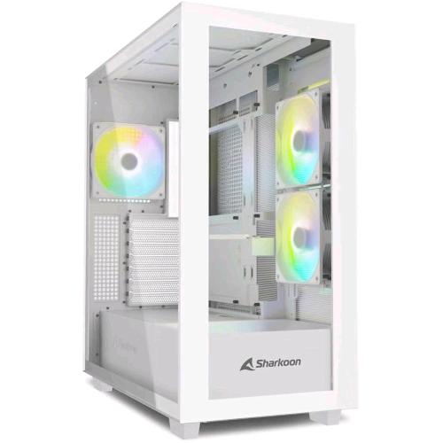 SHARKOON REBEL C60 RGB WHITE CASE ATX 4 VENTOLE x 120mm ARGB PANNELLO LATERALE E
