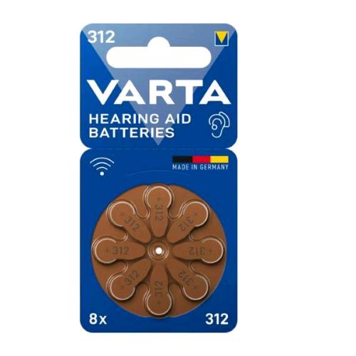 VARTA 312 BATTERIE PER APPARECCHI ACUSTICI CONF 8 Pz.