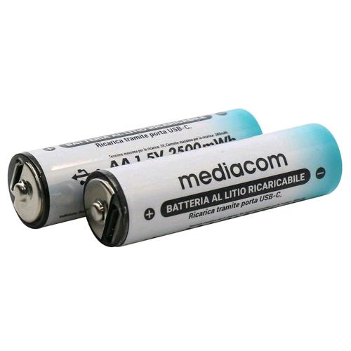 MEDIACOM MD-PB102 BATTERIA RICARICABILE AA STILO 1.650mAh RICARICABILE TRAMITE P