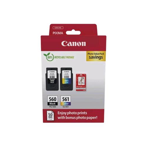 CANON PG-560/CL561 PHOTO VALUE PACK 2 CONFEZIONI NERO + COLORE CIANO MAGENTA GIA