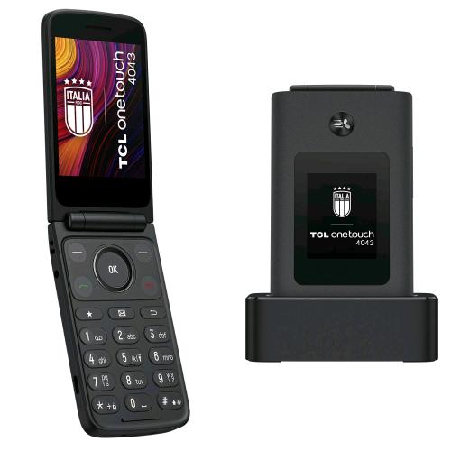 TCL ONETOUCH 4043 DUAL SIM 4G 3.2" EASY PHONE CLAMSHELL TASTI GRANDI ED ICONE GR